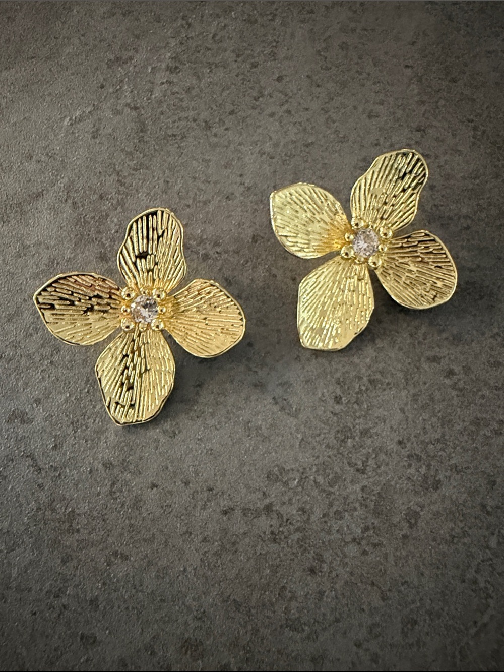 Gold Flower Earrings